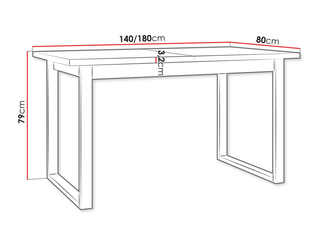 Asztal Stół IKON 3 LAMINAT, Szín: Grandson tölgy + Fekete