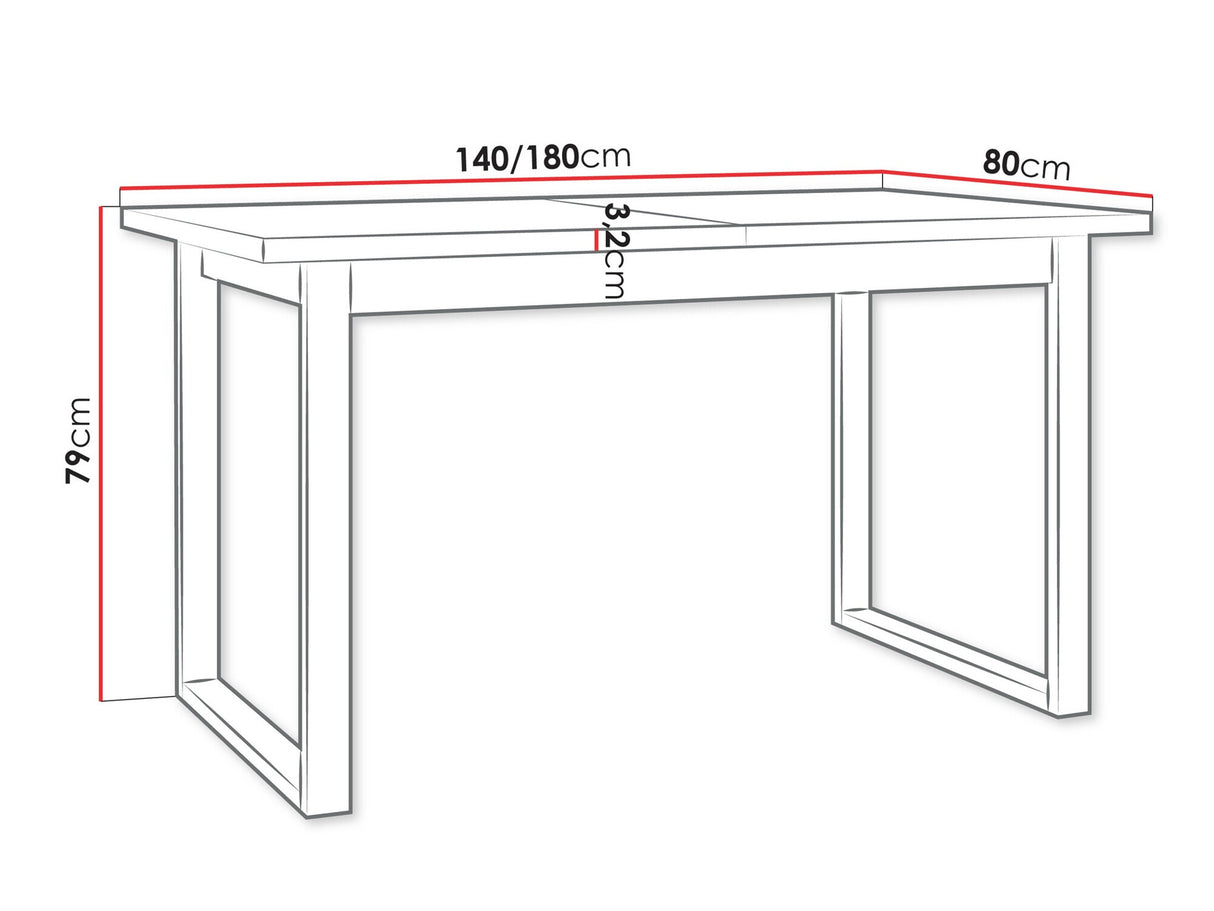 Asztal Stół IKON 3 LAMINAT, Szín: Sonoma tölgy + Fekete