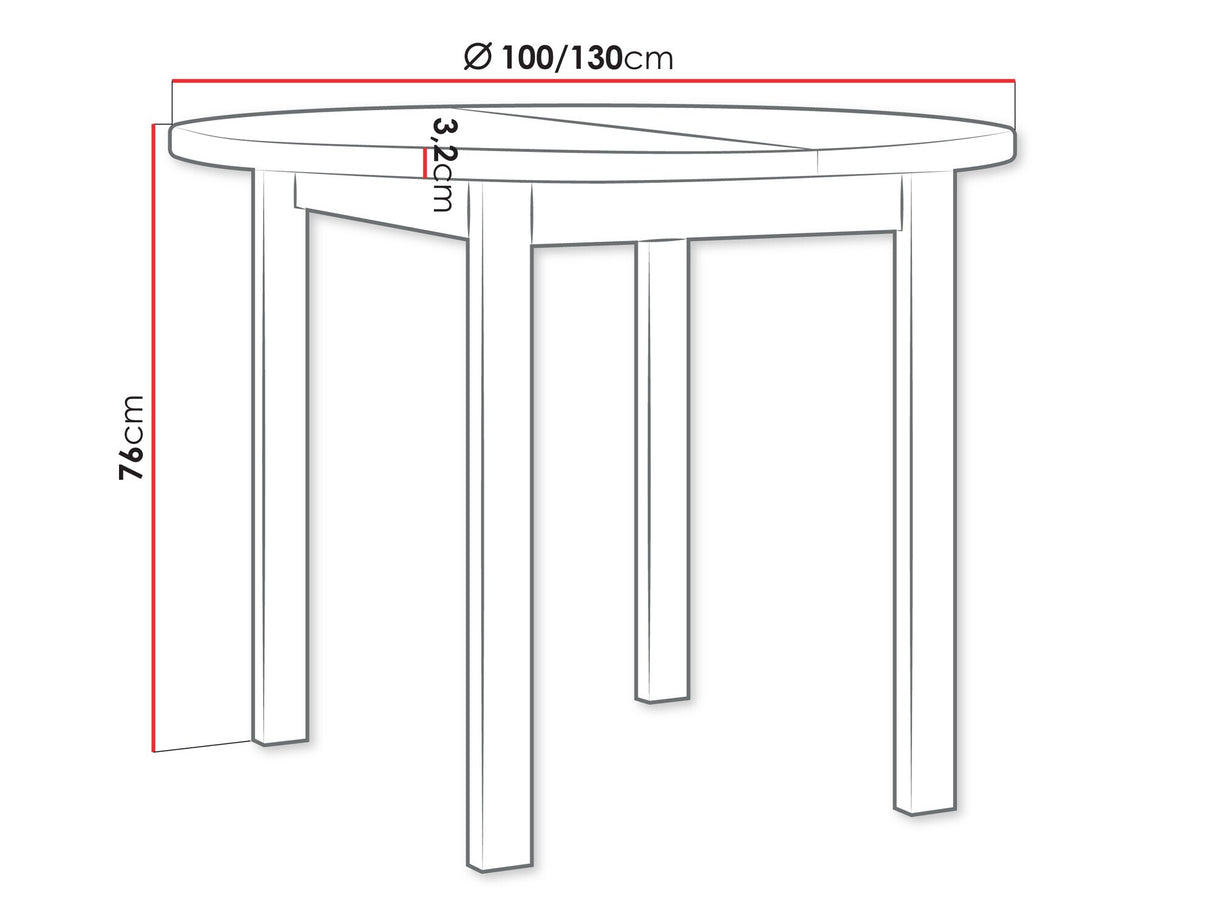 Asztal Stół POLI 2 L LAMINAT, Szín: Artisan tölgy + Fehér