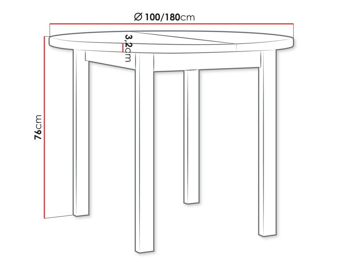 Asztal Stół POLI 4 LAMINAT, Szín: Sonoma tölgy
