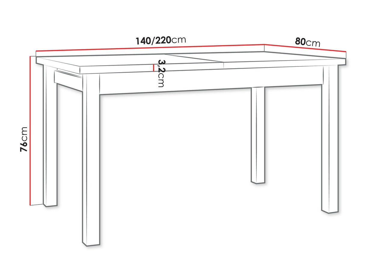 Asztal Stół MODENA 1 XL LAMINAT, Szín: Grandson tölgy + Fehér