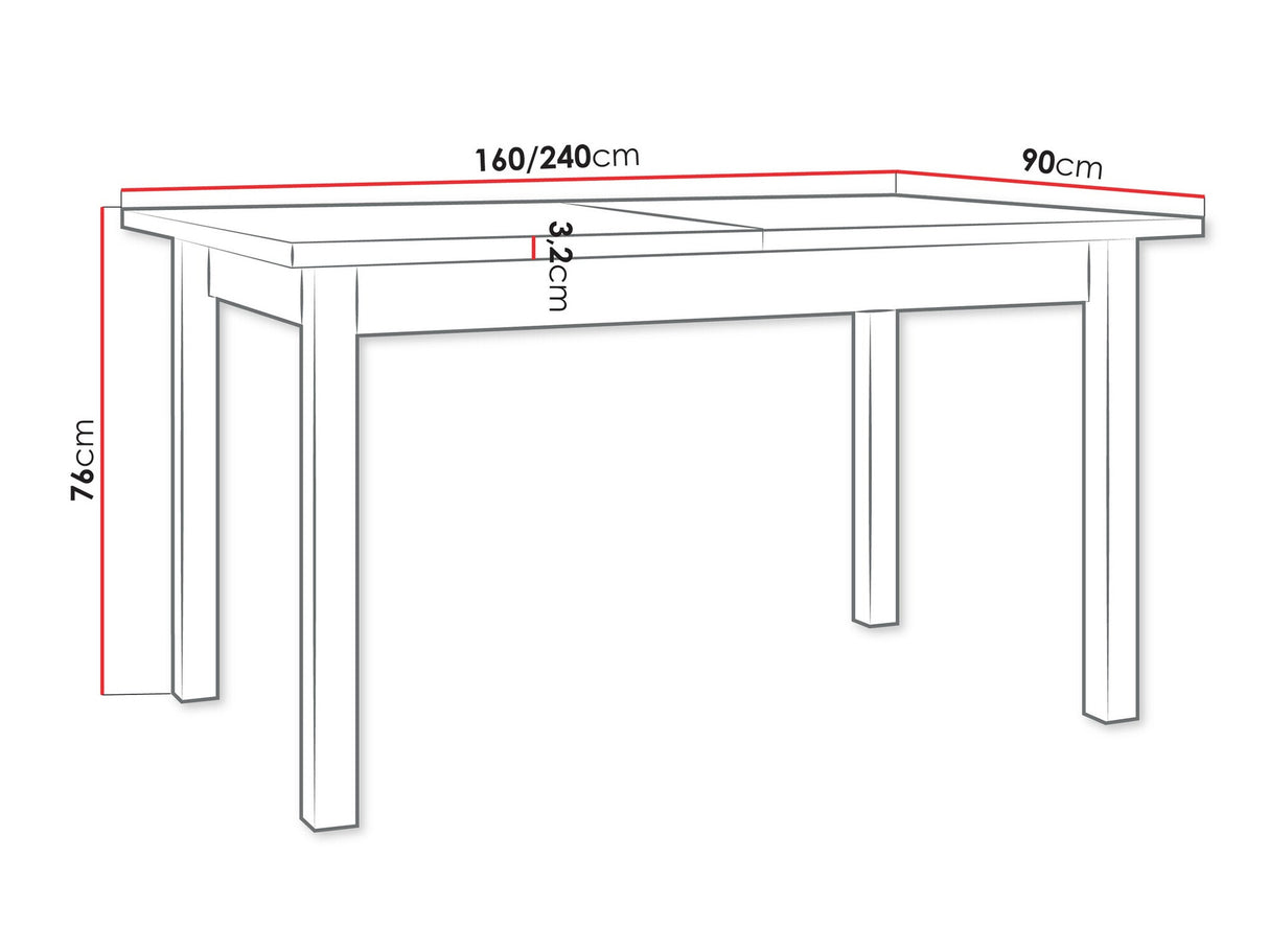 Asztal Stół MODENA 2 XL LAMINAT, Szín: Sonoma tölgy