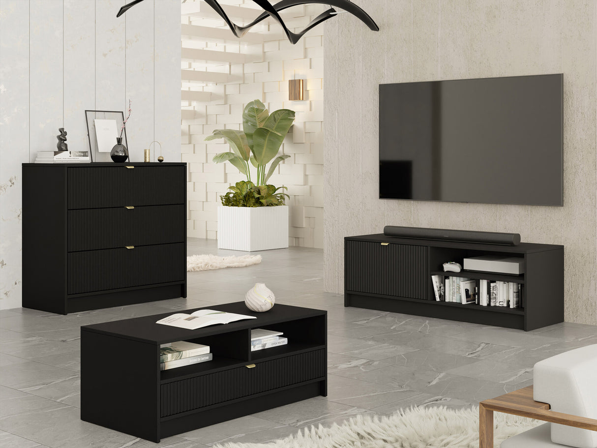 Nappali szett Meble TIRENO II, Szín: Fekete