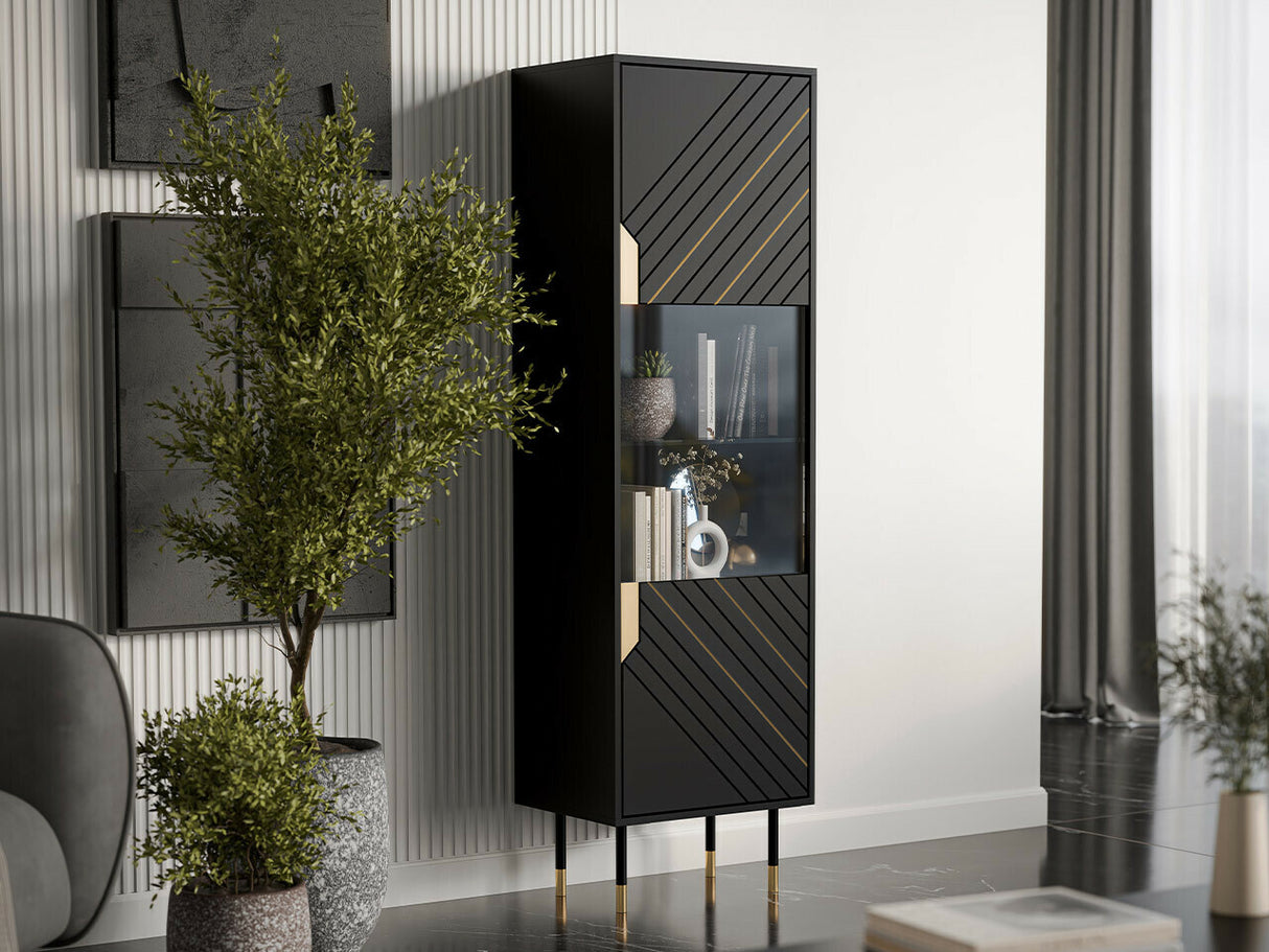 Könyvespolc Witryna MOUNTAIN 54 Czarny + Złoty