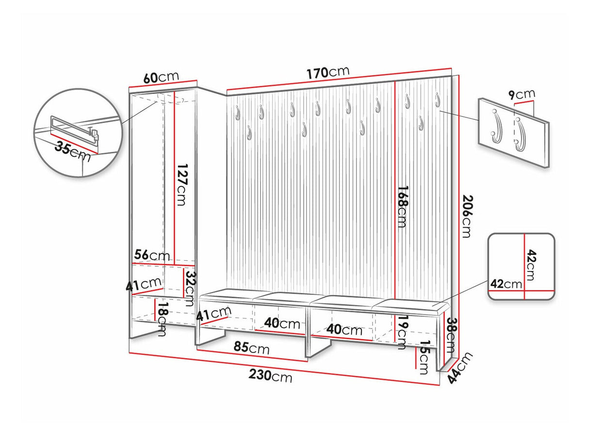 Előszoba garnitúra Garderoba BALMA VI, Szín: Artisan tölgy + Manila 04