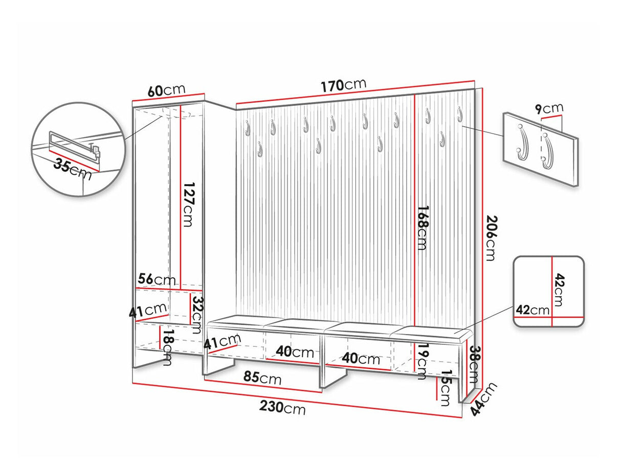 Előszoba garnitúra Garderoba BALMA VI, Szín: Artisan tölgy + Manila 09