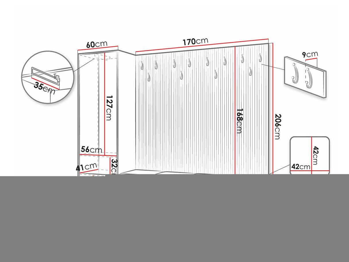 Előszoba garnitúra Garderoba BALMA VI, Szín: Artisan tölgy + Soft 011
