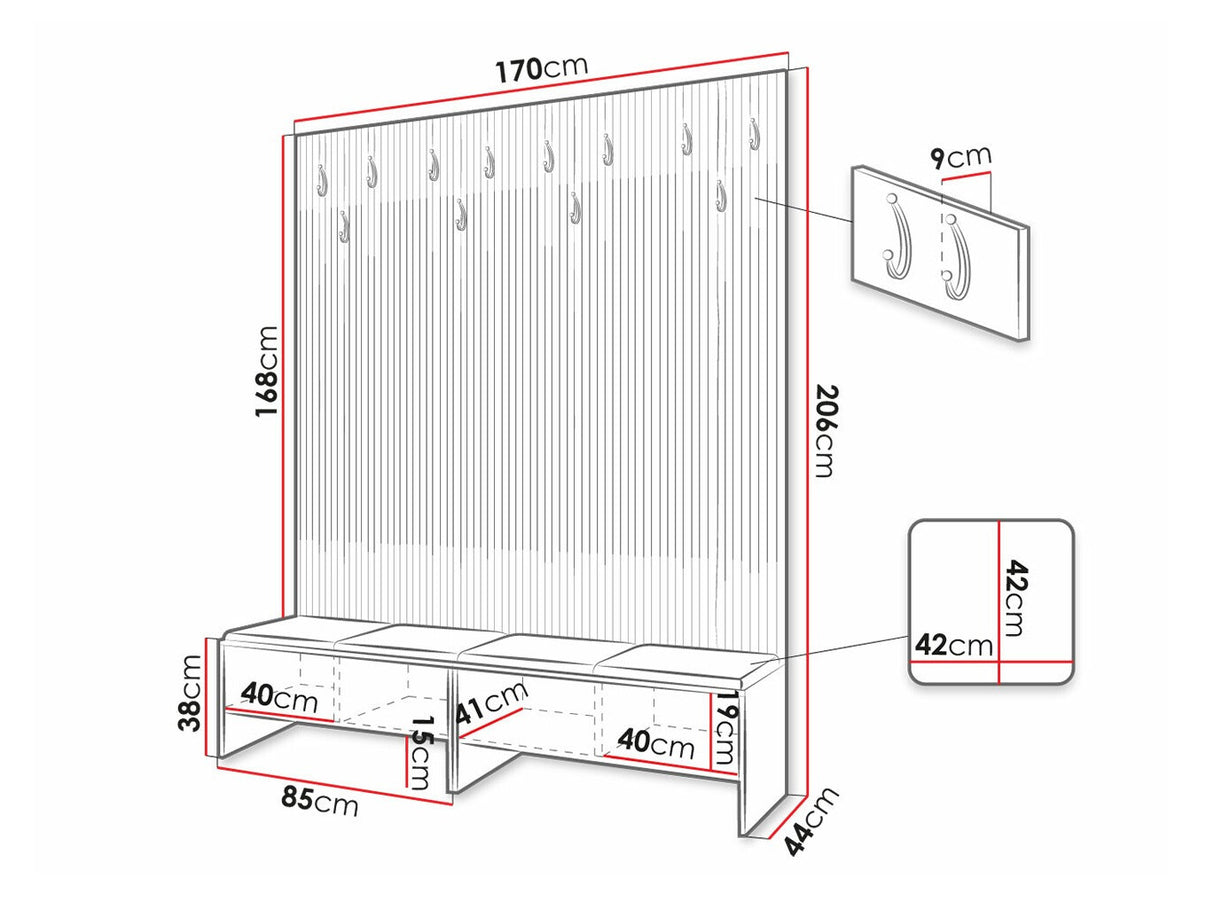 Előszoba garnitúra Garderoba BALMA V, Szín: Artisan tölgy + Soft 011