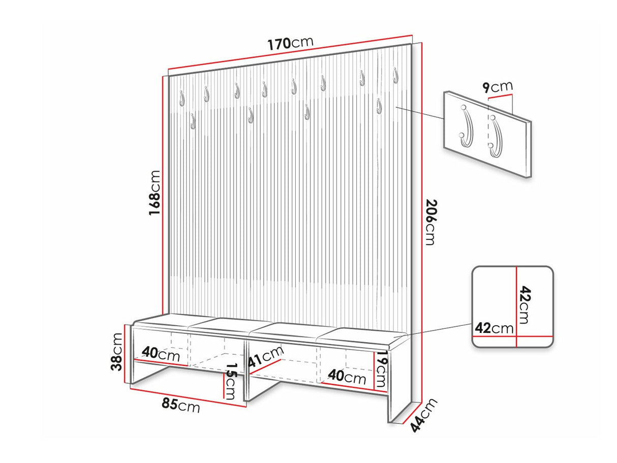 Előszoba garnitúra Garderoba BALMA V, Szín: Artisan tölgy + Manila 35