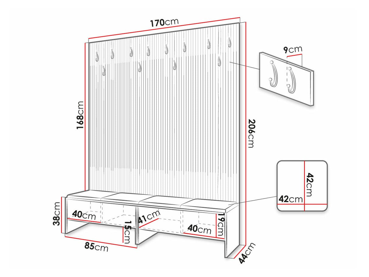 Előszoba garnitúra Garderoba BALMA V, Szín: Artisan tölgy + Manila 26