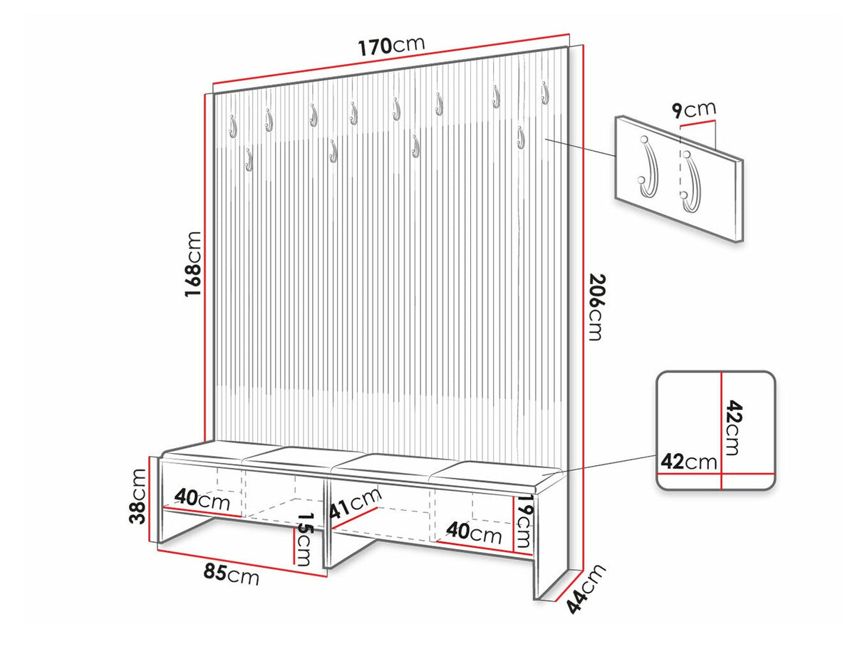 Előszoba garnitúra Garderoba BALMA V, Szín: Artisan tölgy + Manila 18