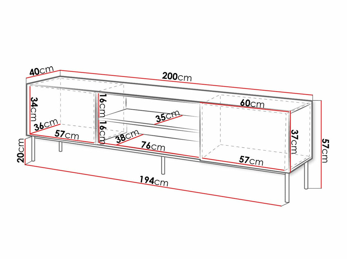 TV-állvány SLIDE K 200 (szekrény on a fém keret with a kandalló), Szín: Fekete + Fényes fekete + Aranysárga, A kandalló színe: Fehér