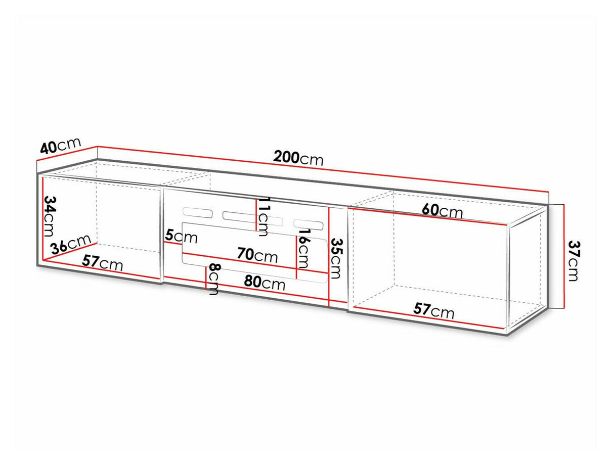 TV-állvány RTv SLIDE 200 K (Koda with a kandalló), Szín: Fehér + Fényes fehér, A kandalló színe: Fehér