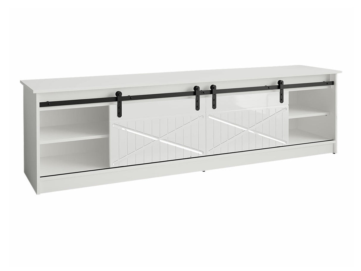 TV-állvány GRANERO ( RTv Sarinero), Szín: Wotan tölgy, A kandalló színe: Fekete