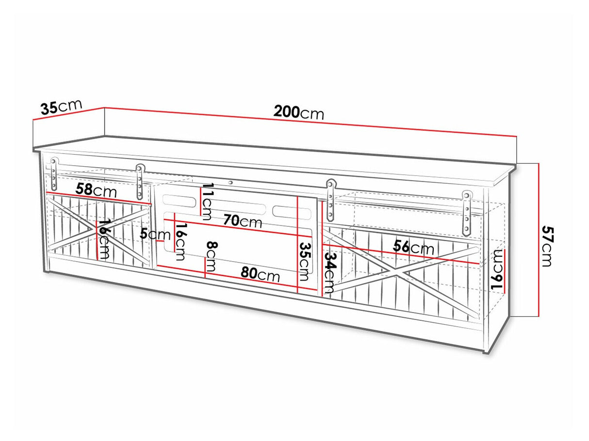 TV-állvány GRANERO ( RTv Sarinero), Szín: Fekete + Fényes fekete, A kandalló színe: Fekete