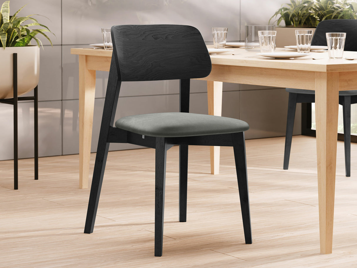 Szék Krzesło tapicerowane KT63, Kárpit: Magic Velvet 2217, Fa színe: Fekete