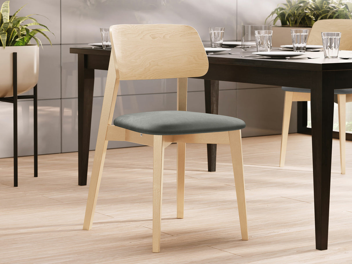 Szék Krzesło tapicerowane KT63, Kárpit: Magic Velvet 2217, Fa színe: Bükkfa