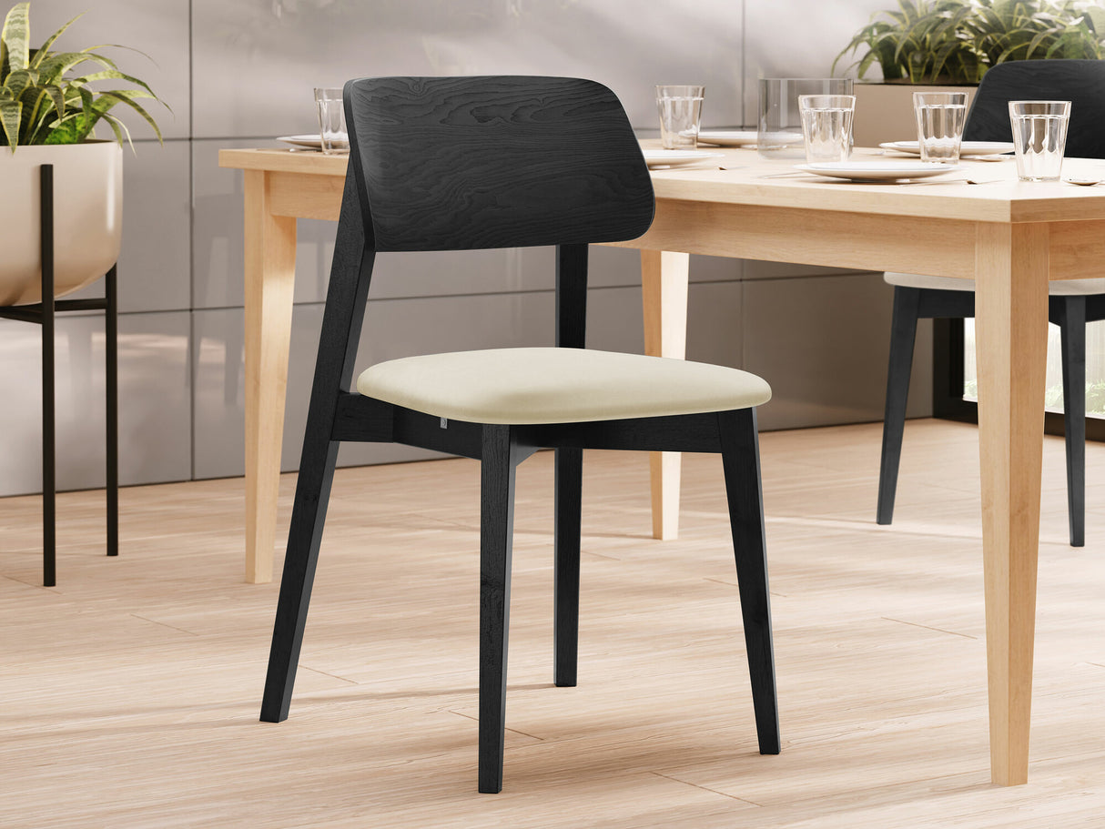 Szék Krzesło tapicerowane KT63, Kárpit: Magic Velvet 2250, Fa színe: Fekete
