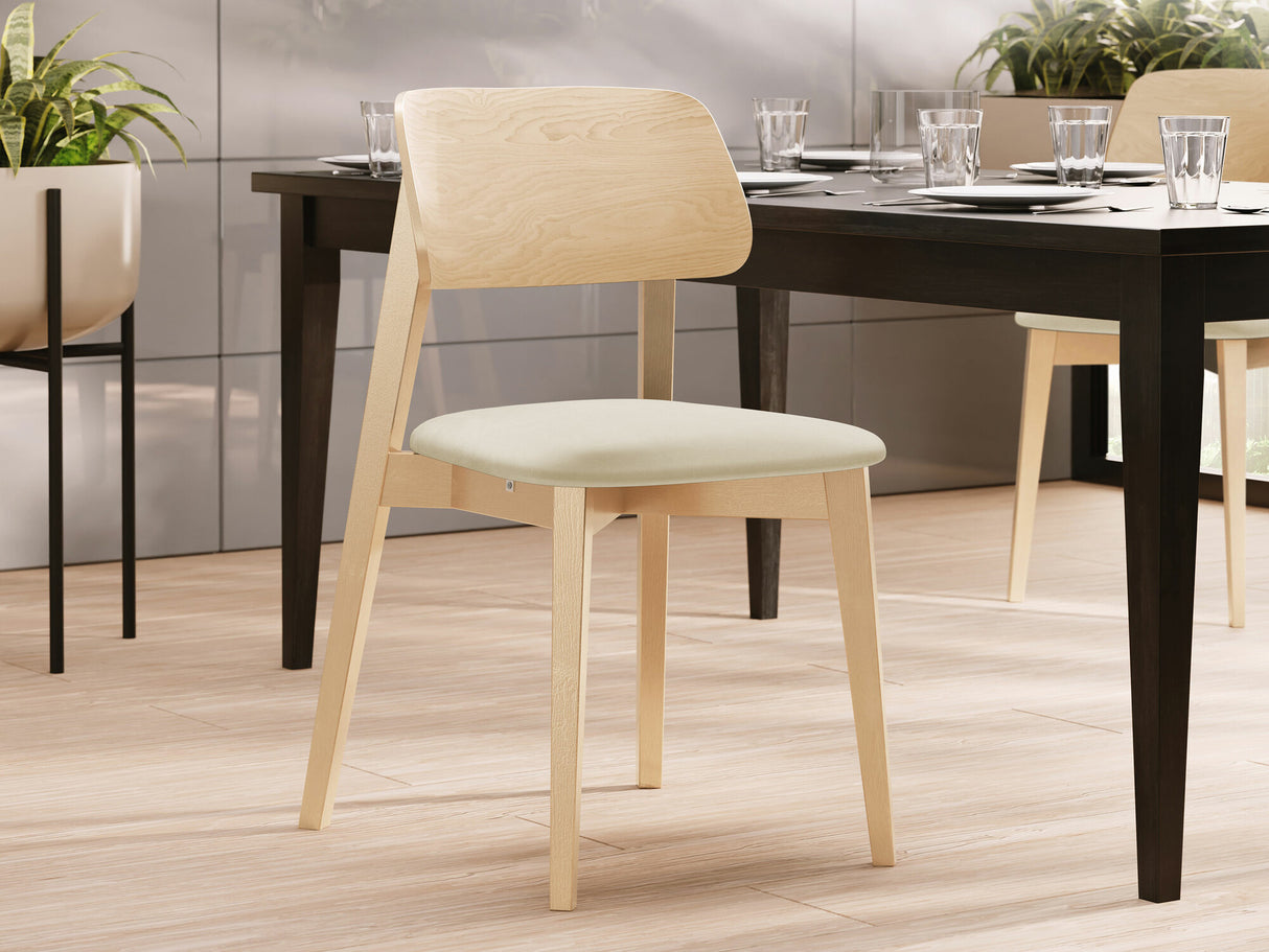 Szék Krzesło tapicerowane KT63, Kárpit: Magic Velvet 2250, Fa színe: Bükkfa