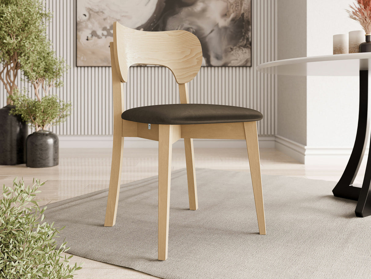 Szék Krzesło tapicerowane KT64, Kárpit: Magic Velvet 2205, Fa színe: Bükkfa
