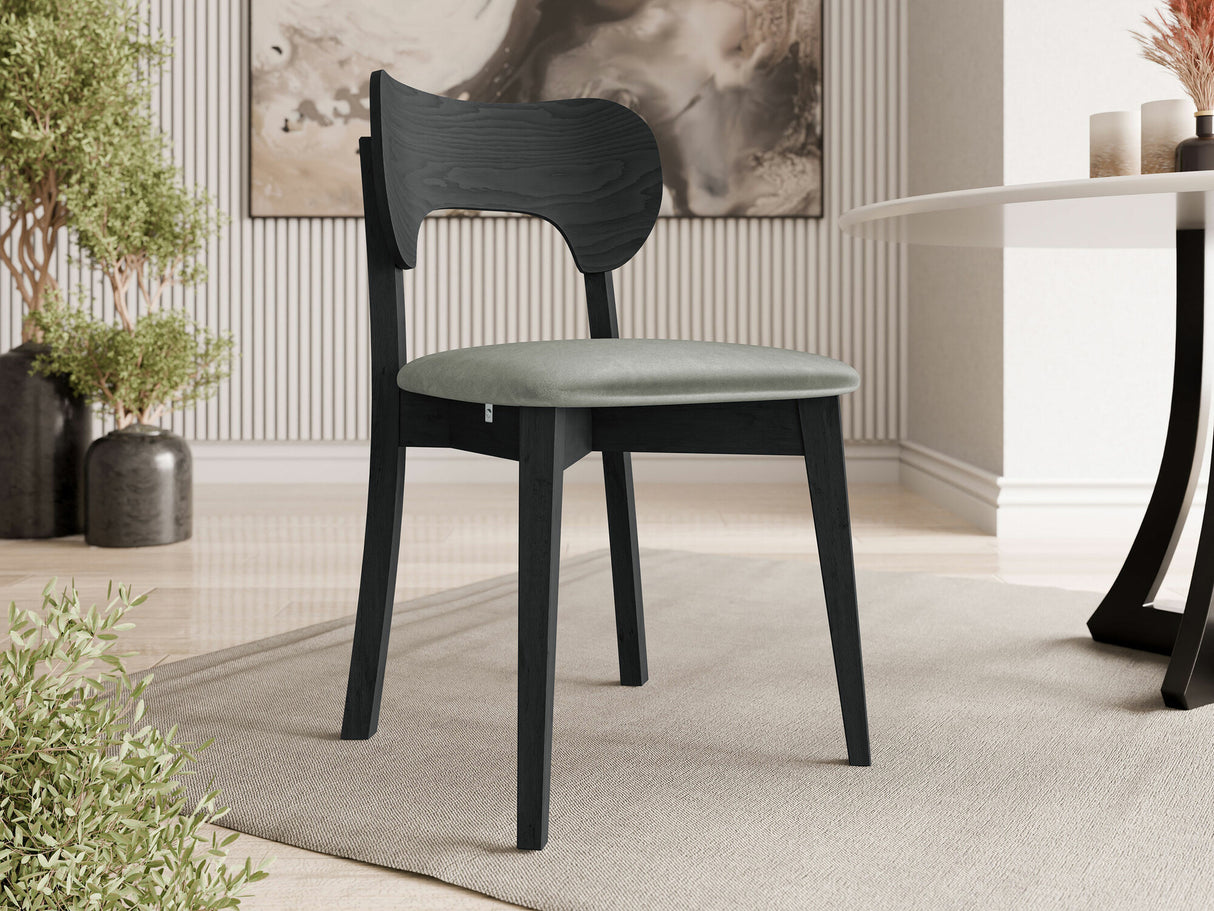 Szék Krzesło tapicerowane KT64, Kárpit: Magic Velvet 2217, Fa színe: Fekete