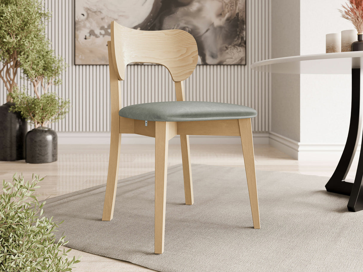 Szék Krzesło tapicerowane KT64, Kárpit: Magic Velvet 2217, Fa színe: Bükkfa