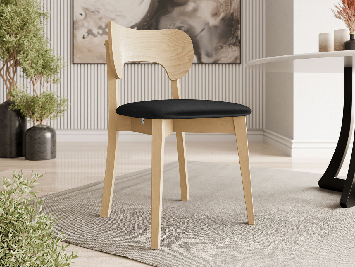 Szék Krzesło tapicerowane KT64, Kárpit: Magic Velvet 2219, Fa színe: Bükkfa