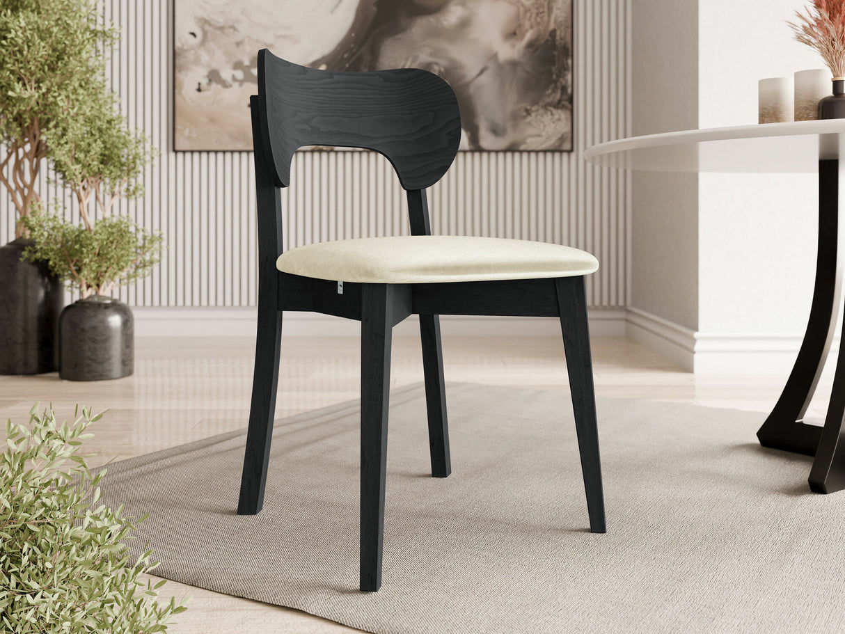 Szék Krzesło tapicerowane KT64, Kárpit: Magic Velvet 2250, Fa színe: Fekete