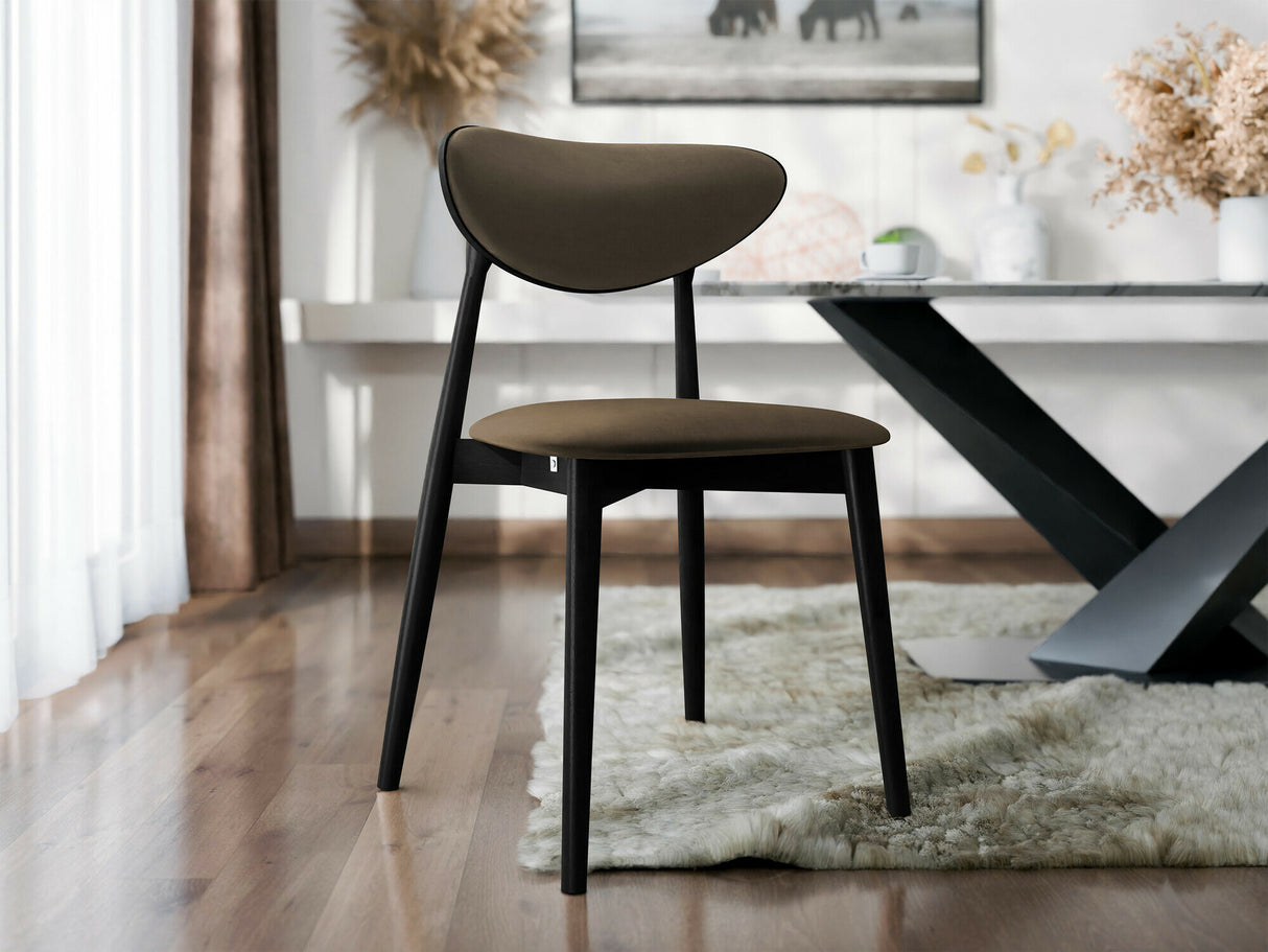 Szék Krzesło tapicerowane KT65/C, Kárpit: Magic Velvet 2205, Fa színe: Fekete