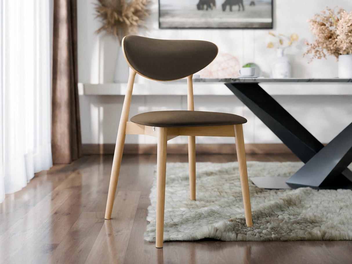 Szék Krzesło tapicerowane KT65/C, Kárpit: Magic Velvet 2205, Fa színe: Bükkfa