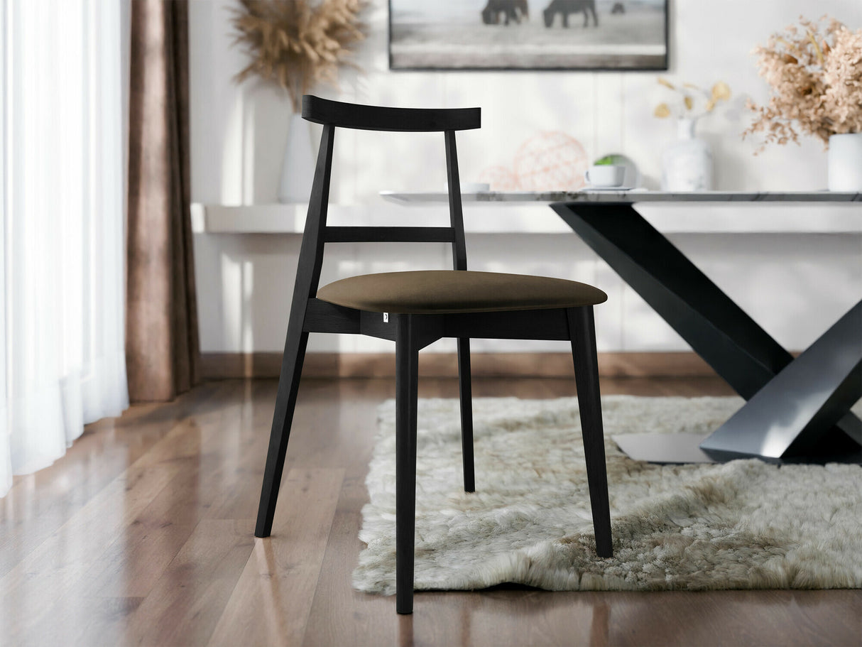 Szék Krzesło tapicerowane KT71, Kárpit: Magic Velvet 2205, Fa színe: Fekete