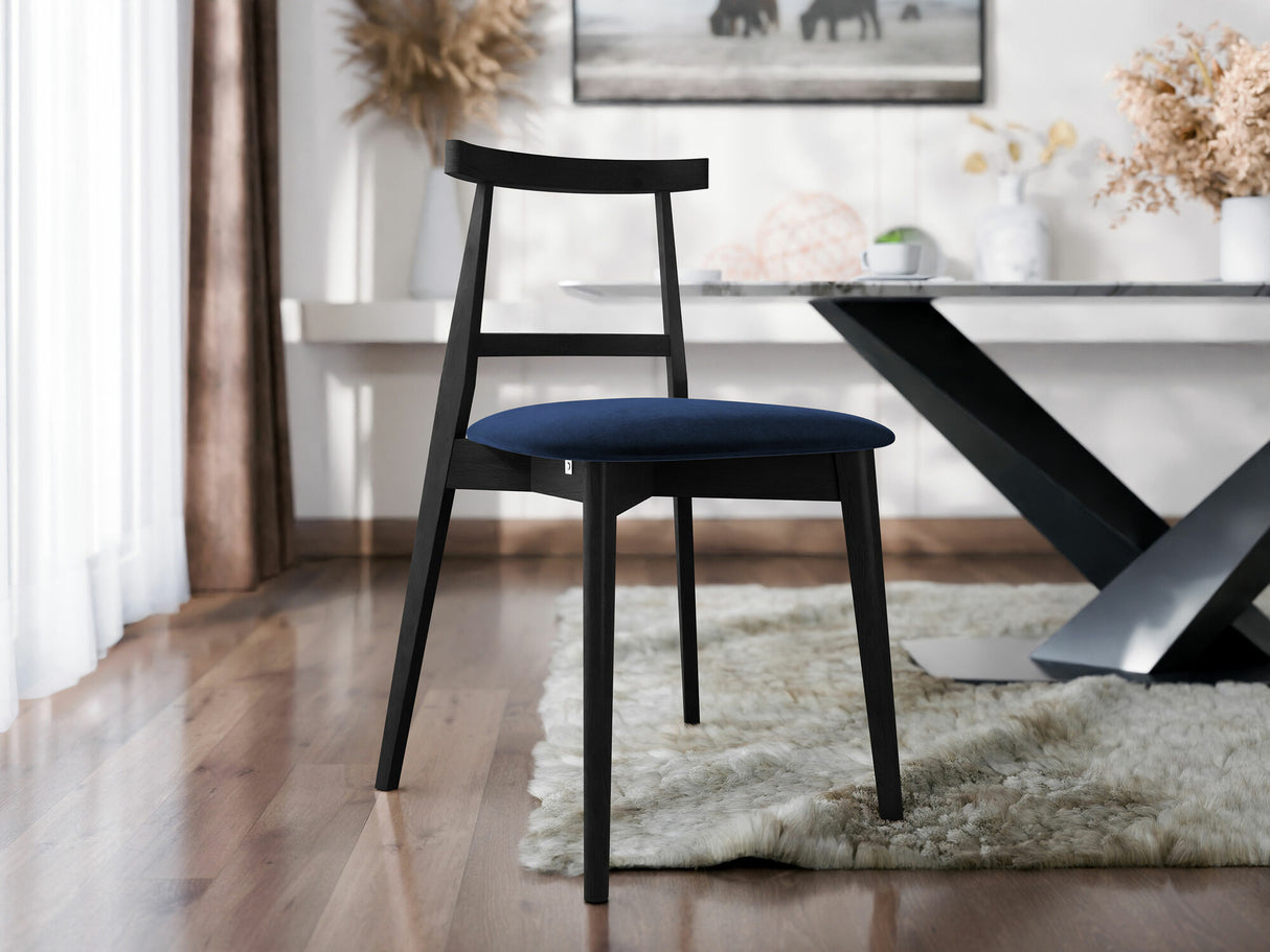 Szék Krzesło tapicerowane KT71, Kárpit: Magic Velvet 2216, Fa színe: Fekete