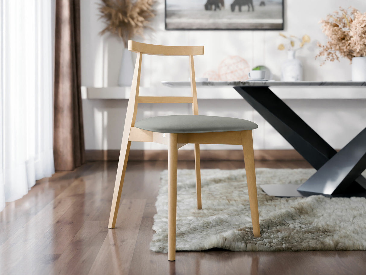 Szék Krzesło tapicerowane KT71, Kárpit: Magic Velvet 2217, Fa színe: Bükkfa