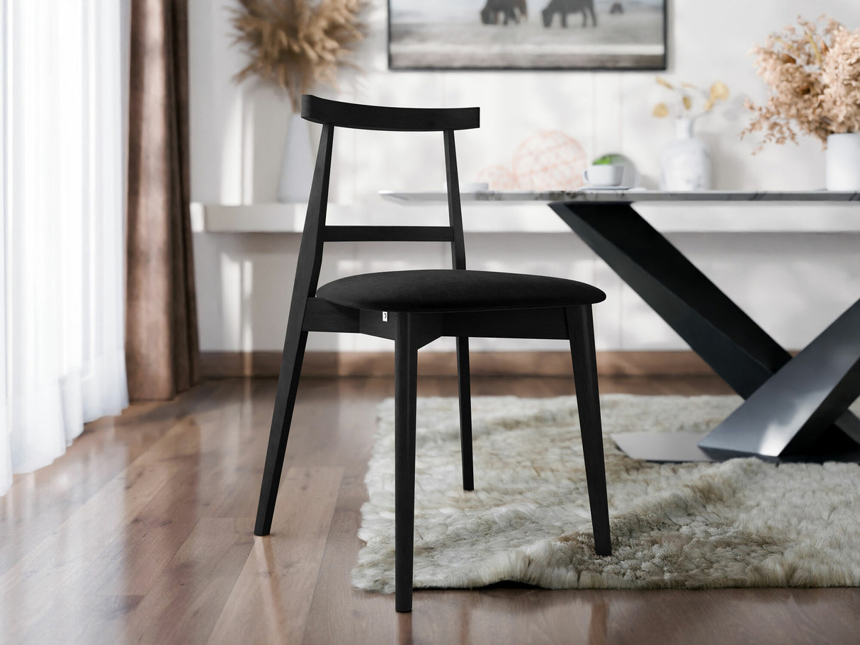 Szék Krzesło tapicerowane KT71, Kárpit: Magic Velvet 2219, Fa színe: Fekete