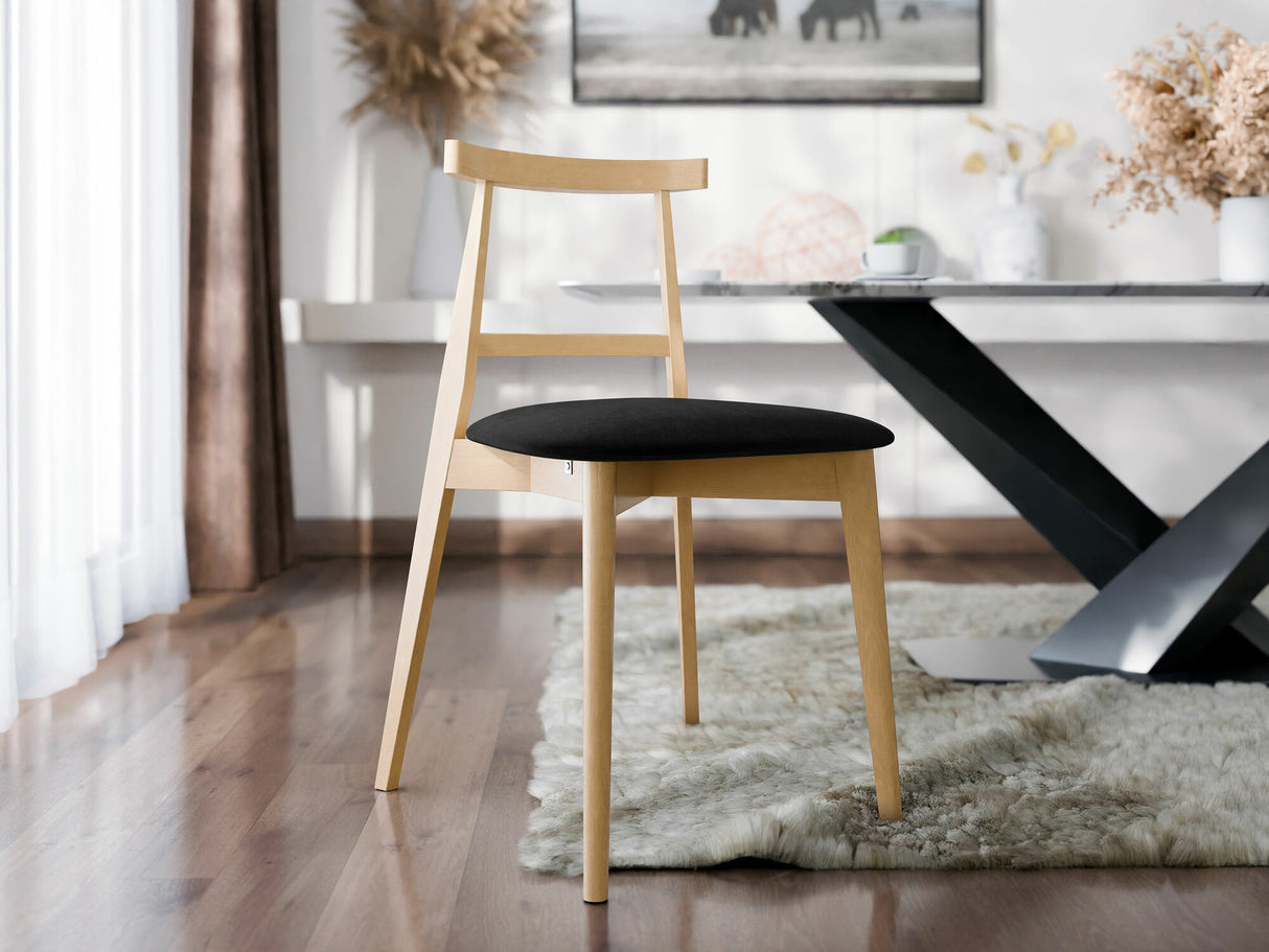 Szék Krzesło tapicerowane KT71, Kárpit: Magic Velvet 2219, Fa színe: Bükkfa