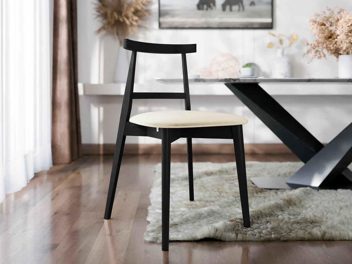 Szék Krzesło tapicerowane KT71, Kárpit: Magic Velvet 2250, Fa színe: Fekete