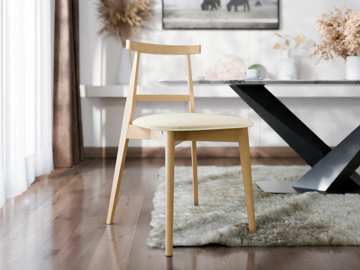 Szék Krzesło tapicerowane KT71, Kárpit: Magic Velvet 2250, Fa színe: Bükkfa