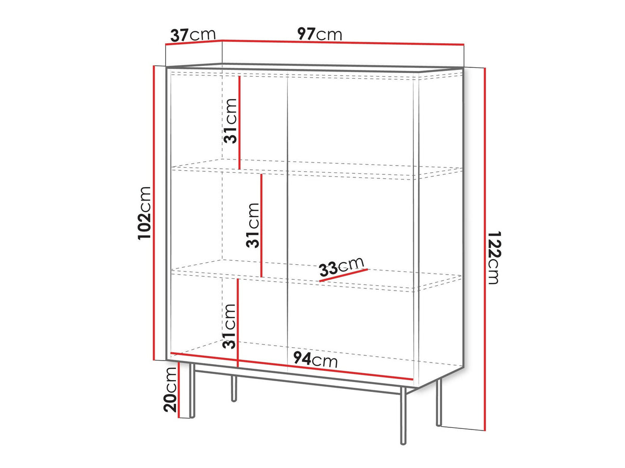 Szekrény Komoda COLOR KD97 Kasmír/Dąb linea