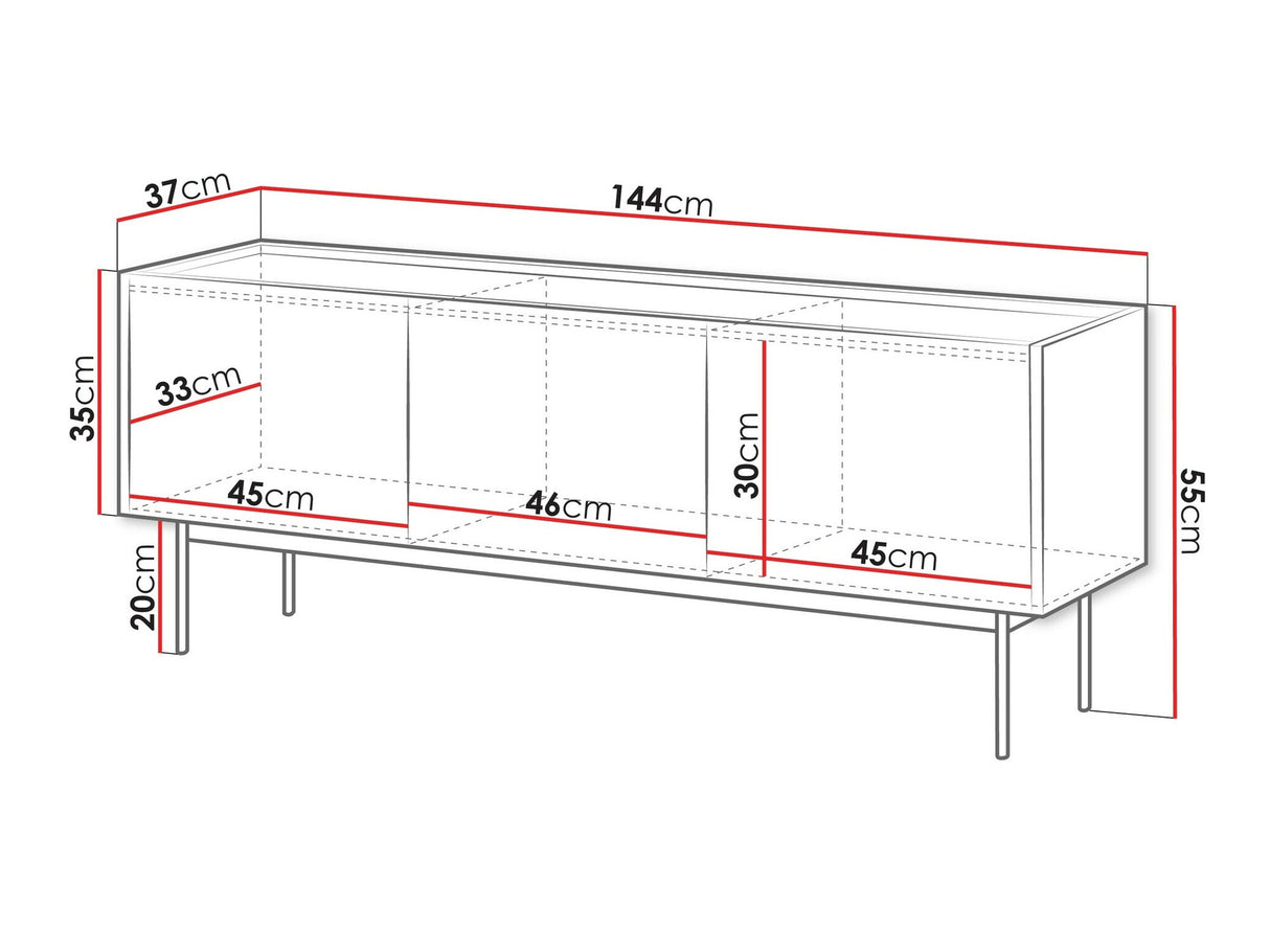 TV-állvány Szafka RTV COLOR 144 Kasmír/Dąb linea