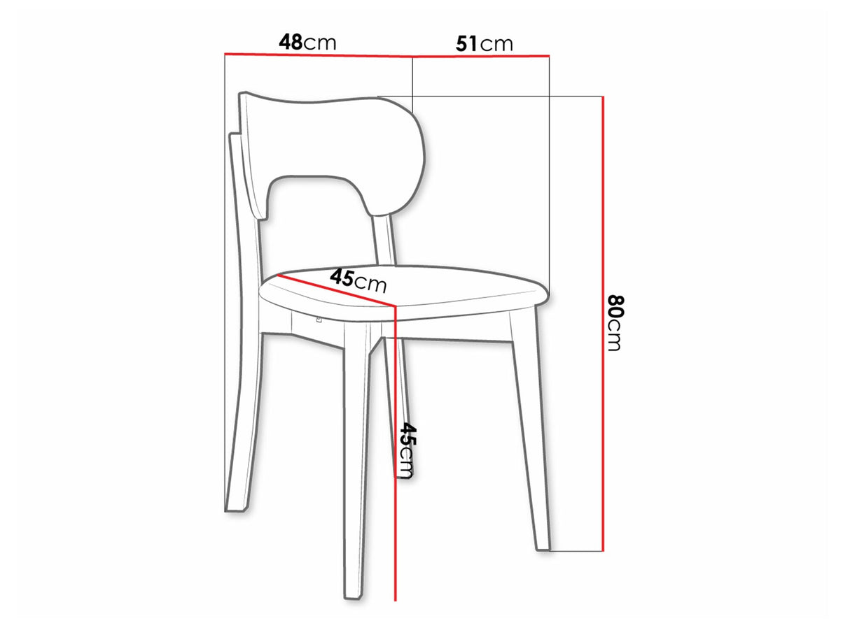 Szék Krzesło tapicerowane KT64, Kárpit: Magic Velvet 2205, Fa színe: Fekete