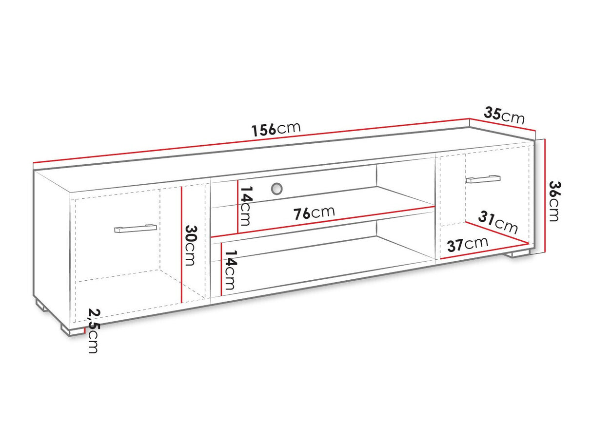 TV-állvány Szafka RTV GIMREN 2D Biały
