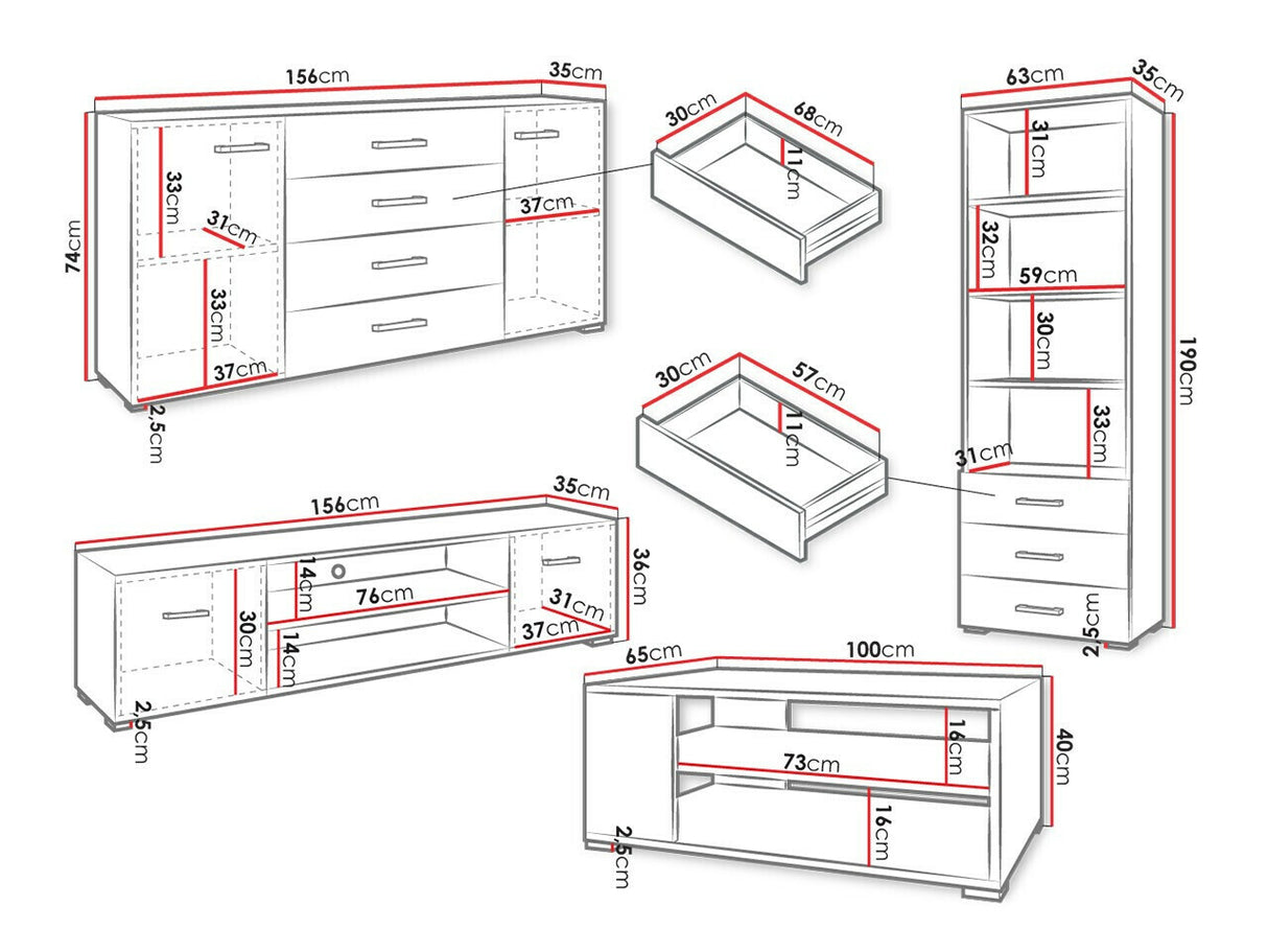 Nappali szett Meble GIMREN I Biały