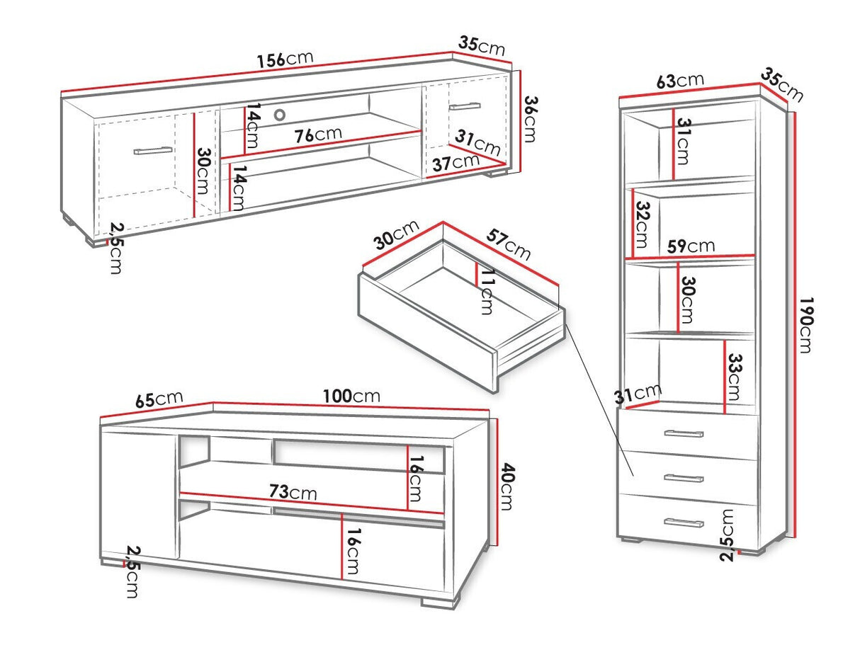 Nappali szett Meble GIMREN II Biały