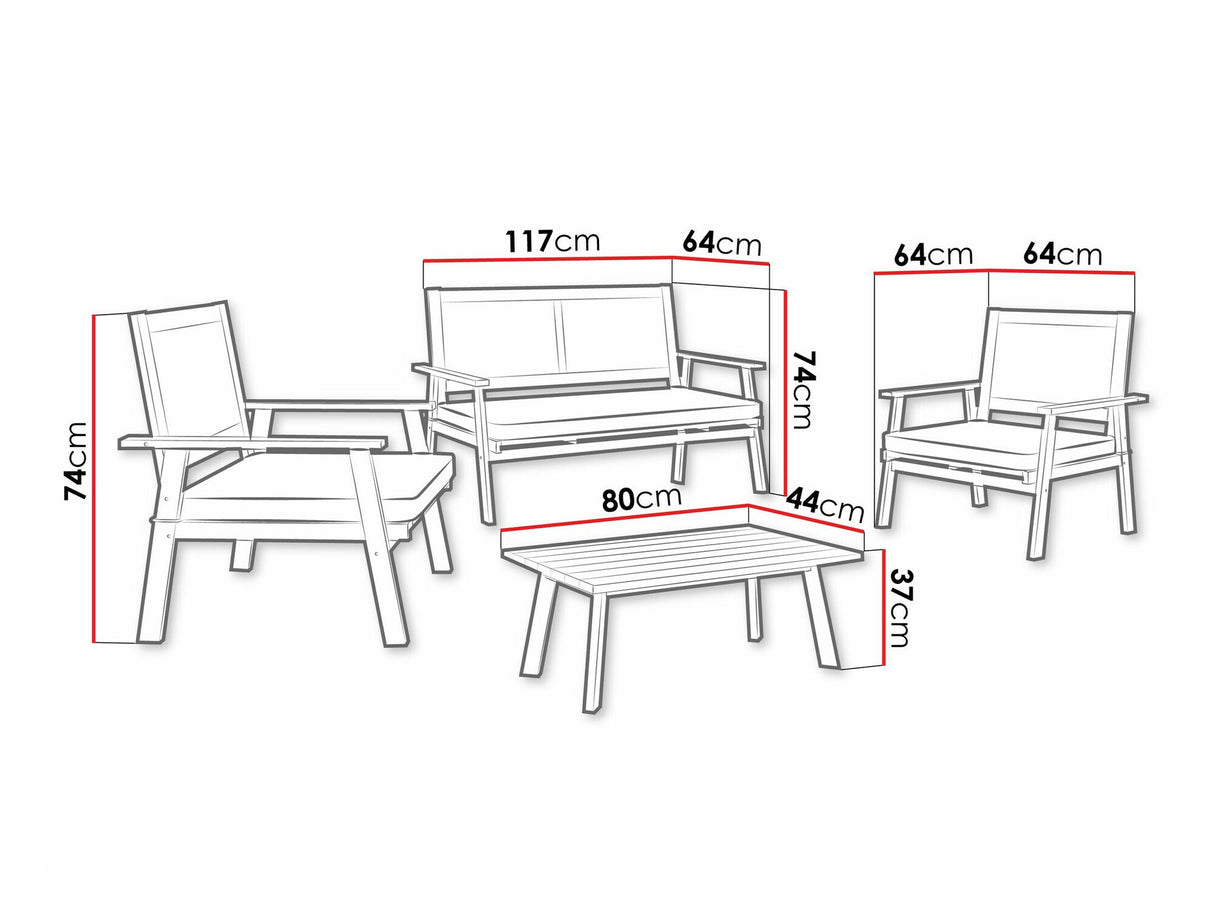 Kerti bútor Zestaw ogrodowy drewniany TRITANTE VM2000050 Akacja