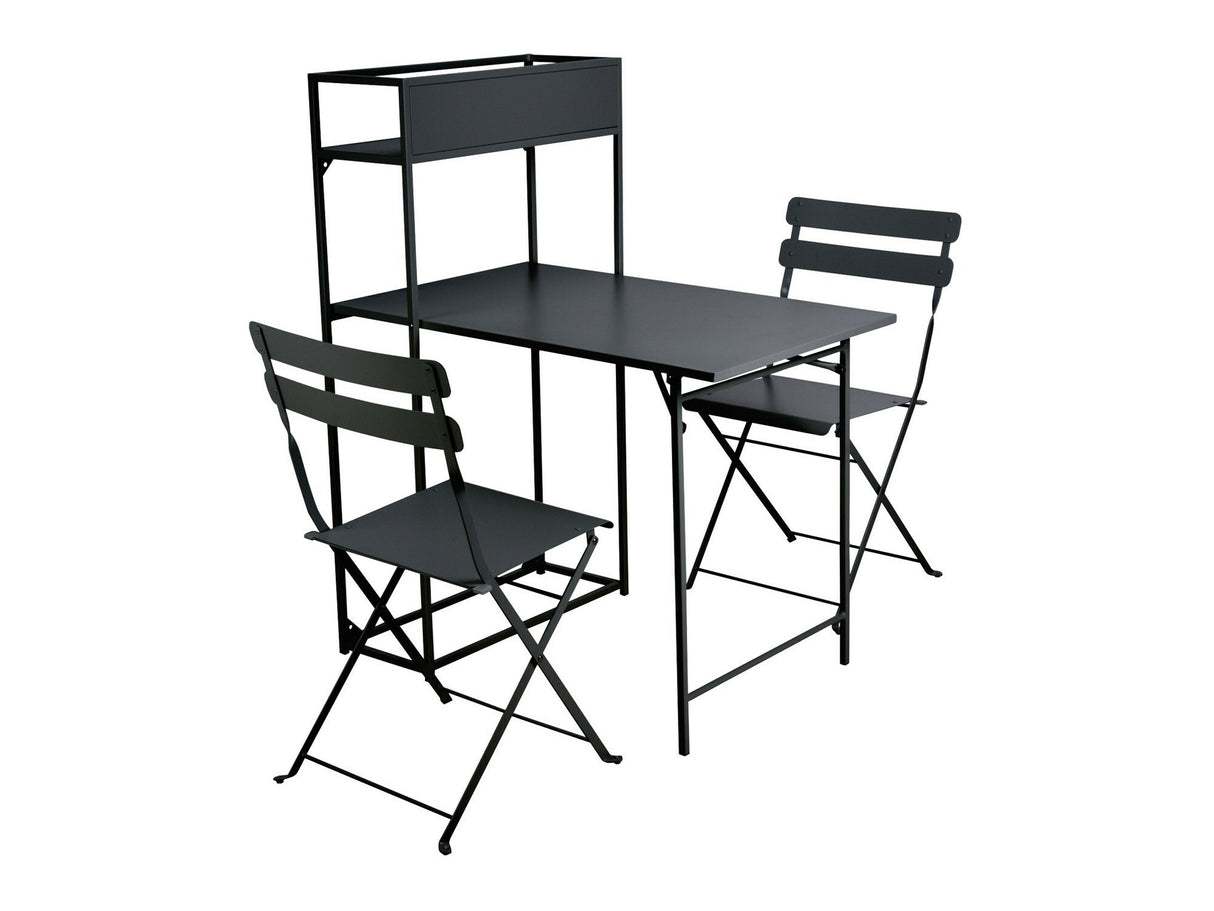 Erkély készlet Zestaw fémowy na balkon TOURRA, Szín: Fekete