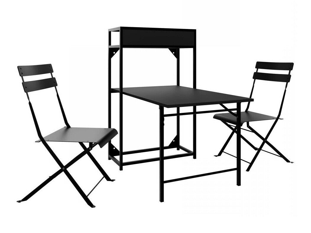 Erkély készlet Zestaw fémowy na balkon TOURRA, Szín: Fekete