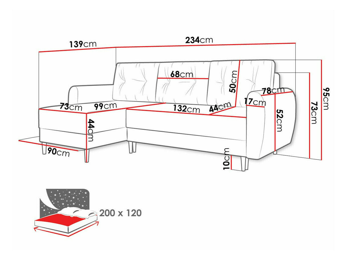 Sarokkanapé Palermo L, Szín: Poso 05