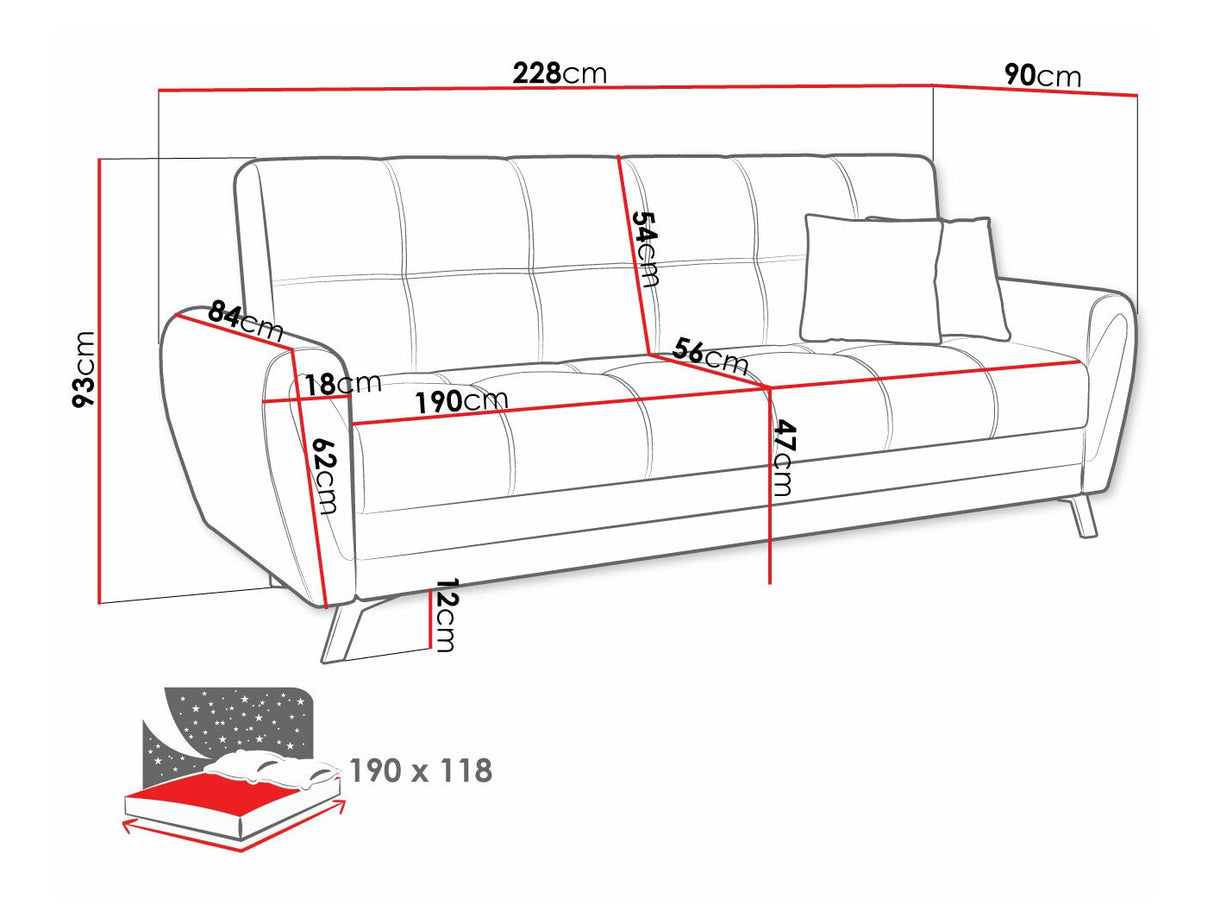 Kanapéágy KAJA, Szín: Zetta 293 + Aragon 20