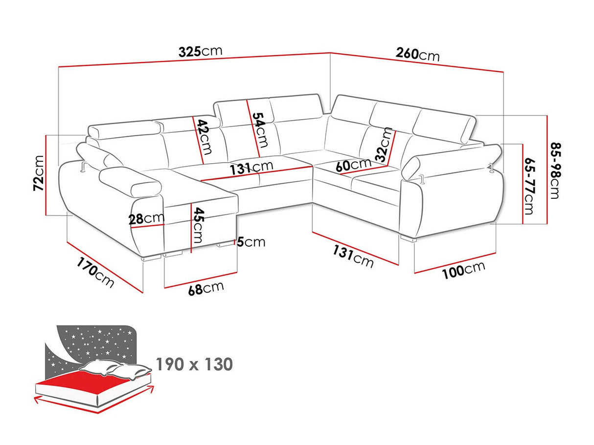 Sarokkanapé Narożnik BOSTON U, Szín: Aragon 90, Változatok: Balos