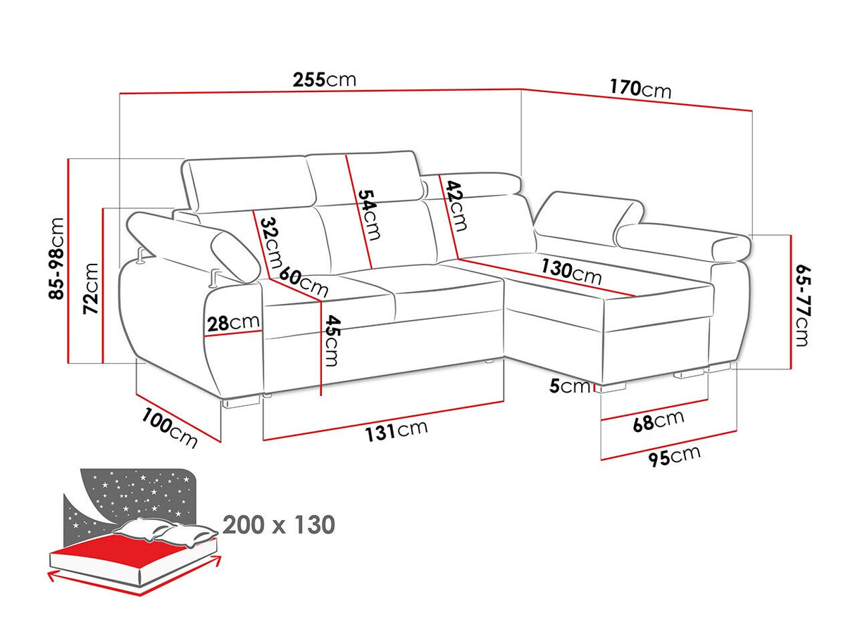 Sarokkanapé Boston 2RLC (Giza Mini), Szín: Aragon 93, Változatok: Balos